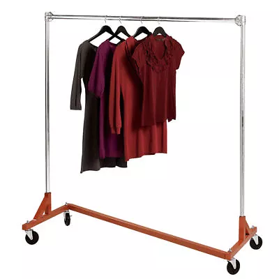 $95.95 • Buy Clothing Garment Rack Z-Truck Rolling Single Rail OSHA Heavy Duty 300 Pounds