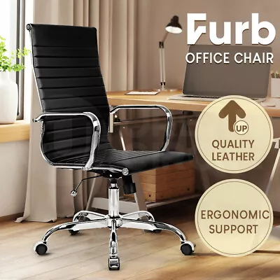 $115.95 • Buy Furb Executive Office Chair Ergonomic Gaming High-Back PU Leather Seat Black