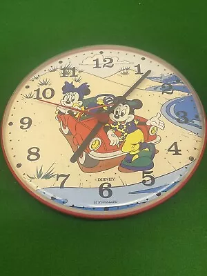 Retro Disney Mickey Minnie Mouse Clock 70/80’s Ipc Holland Good Working Order • $7.45