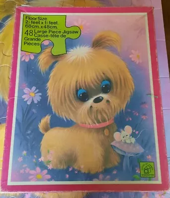 Vintage BIG EYE PUPPY DOG Cute 48 Piece PUZZLE Waddingtons 1980s Complete  • $10.20