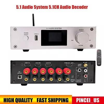 5.1 Audio System 5.1CH Audio Decoder USB DAC HDMI Power Amplifier Power Amp 450W • $180.24