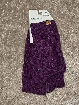 Alpine Design Women's Cozy FITTED PURPLE KNIT POP TOP MITTEN MEDIUM TO LARGE  • $10