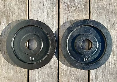 Vintage York Barbell Olympic 10 Lb Weight Plates 2x10 (20 Pound Total) • $69.95
