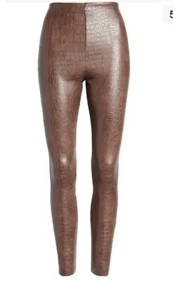 NEW $128 Commando Brown Croc Faux Leather Leggings Size XS Firming Leggings  • $49.50