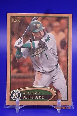 Manny Ramirez 2012 Topps Wood Parallel #1/1 Complete Career Stats Oakland A's • $479.99