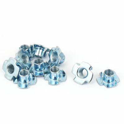 £5.94 • Buy 10 Pcs M10 Carbon Steel 4 Prongs Tee Nuts Pronged T-Nuts For Furniture