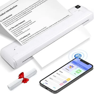 Portable Wireless Bluetooth Printer Compatible With Android & IOS Phone White • $99.99
