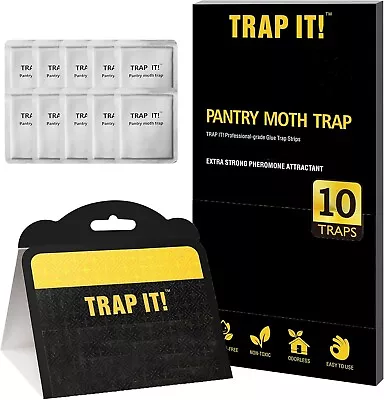 Pantry Moth Traps 10 Pack Sticky Glue Trap Indoor With Pheromones To Attract An • $13.19