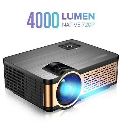 $179 • Buy 1080P Native 720P Full HD LED Projector Media Home Outdoor Cinema HDMI USB HiFi