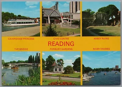 Reading Berkshire England Multiview Postcard • £5