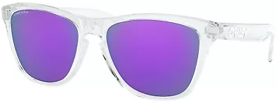 Oakley Frogskins Polished Clear Violet Lens Sunglasses OO9013-H7 55 • $119.95