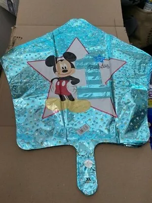 Mickey Mouse 1st Birthday Party Decorations Mylar Foil Balloon 18  New!!! • $3