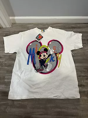 Vintage Disney Mickey Mouse Neon Workout Shirt Size XL Mickey Unlimited NWT • $17.97