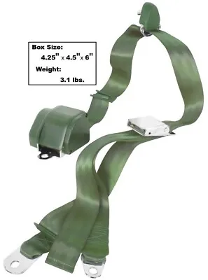 1965-73 Mustang Seat Belt 3-Point Mount W/ Chrome Lift Latch Buckle - Green New • $82.89