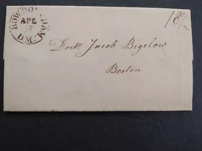 Maine District: Bowdoinham 1819 (circa) Stampless Cover 18-1/2c Rate To Boston • $200