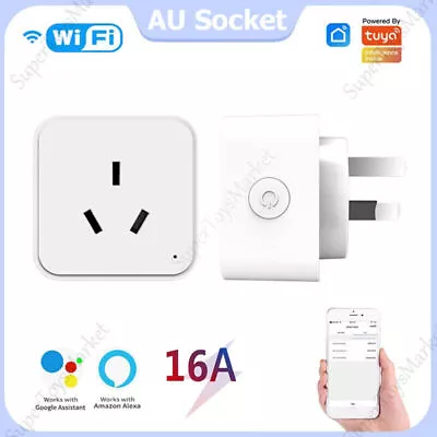 1-6X Wifi Socket Smart AU Plug Switch Outlet Adaptor App Remote For Alexa Google • $7.99