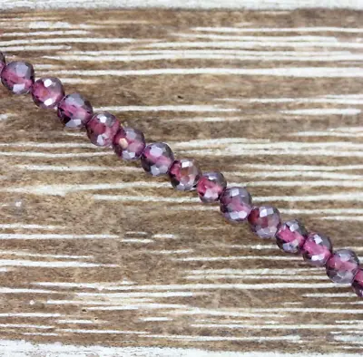 Vintage Garnet Sterling Silver 925 Bead Necklace 18.5  Staple Layer Retro • $30.60