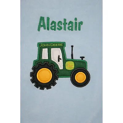 FARM TRACTOR Personalised & Applique Super Soft Fleece Baby Blanket • £16