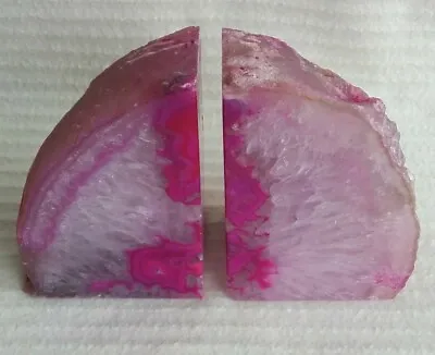 £40 • Buy Pink Agate Crystal Bookends.  1.47 Kg