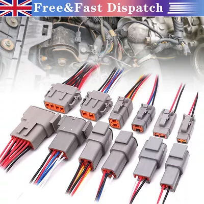 For Deutsch DTM 2/3/4/6/8/12 Pin Pre-wired Electrical Wire Connector 20-24 AWG • £6.33