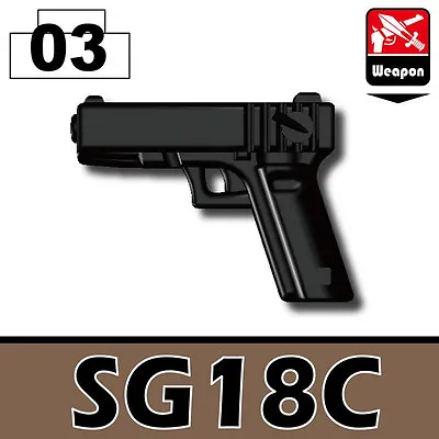 SG18 9mm Pistol Compatible With Toy Brick Minifigures Police Army SWAT • $1.67