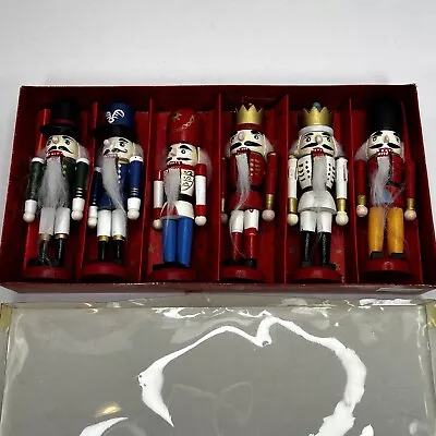 Nutcracker Set Of 6 Ornaments Wooden Soldier Christmas Decoration Holiday • $15.99