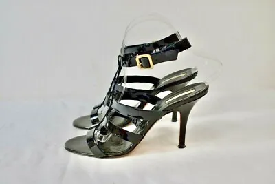 Michael Kors Black Patent Leather Open Toe Size 9M On Sale Eti • $21.75