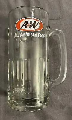 Vintage A&W Logo Large Heavy Glass AW Root Beer Mug 7' Fast Food All American • $4.99