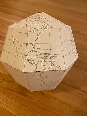 Geografia Geometric Paper World Globe Large Size Earth's Axis 23.4 Degrees From • $19.99