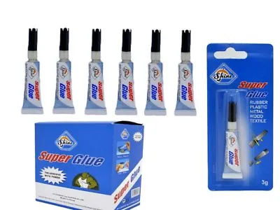 Pack Of 6 Strong Super Glue For Rubber Plastic Wood Metal Wood Glass Ceramics • £2.89