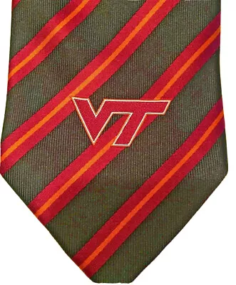 VT Virginia Tech Hokie Mens Hokies Necktie Tie Orange/Maroon/Black • $19.99