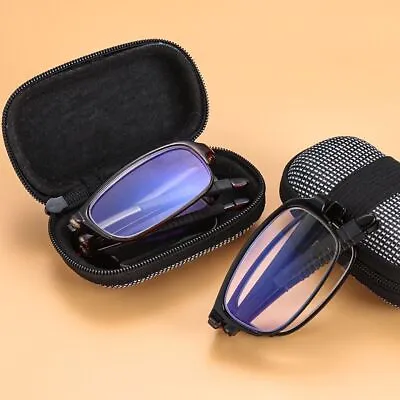 £3.71 • Buy Portable With Zipper Case Folding Reading Glasses Presbyopic Glasses