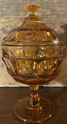  Imperial Glass Compote & Lid Old Williamsburg Amber Vintage Home Decor • $9.79