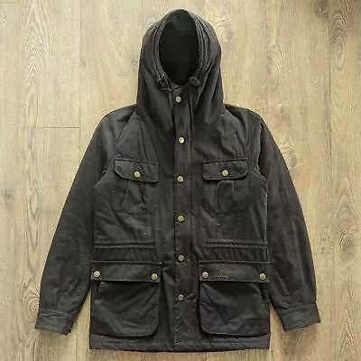 Barbour Northolt GreatCoat Wax Hooded Parka Jacket Brown SizeS EnglandCasual • $373.99
