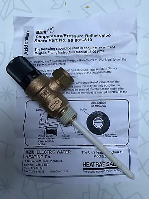 Heatrae Sadia Megaflo HE Range Temperature Pressure Relief Valve 95605810 • £70