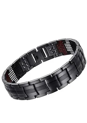 Mens Magnetic Bio Energy Double Strength Bracelet  Health Arthritis Pain Relief • £14.90