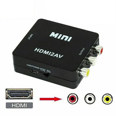 1080P Mini HDMI To RCA Audio Video AV CVBS Composite Converter Adapter For TV US • $8.99
