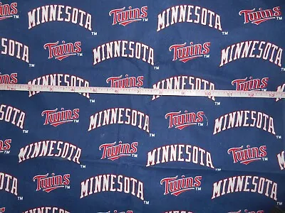Minnesota Twins Baseball BTY Fabric 33'' X 58  On Navy MLB New • $12.99