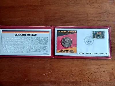 1990 Marshall Islands $5 Proof Coin Germany United Commemorative W/ FDC COA • $9.99