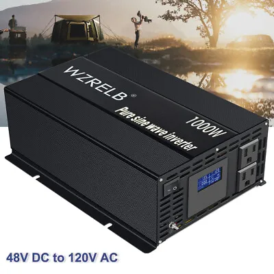 DC To AC Power 1000W Pure Sine Inverter 48V Off Grid Solar System Home 110V 120V • $183.35