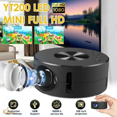 YT200 Mini LED Full HD 1080 Projector • $25.99