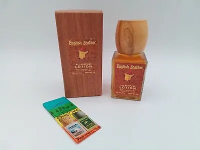 English Leather Lotion Vintage Full 4 Oz New Box Usa Made After Shave Wood Cap • $29.99