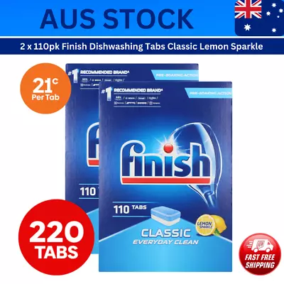 2x Finish Dishwashing Tablets Tabs Classic Everyday Clean Lemon Sparkle 110pk • $57.99