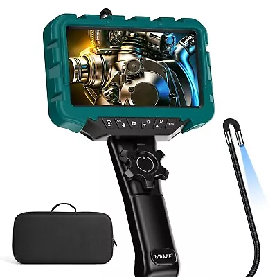 7'' IPS Screen Articulating Borescope With Light NIDAGE 0.24in Endoscope Ins... • $240.28