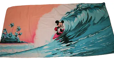 Vintage Disney Mickey Mouse Surfer Pool Beach Towel Exclusive 100% Cotton 29x58 • $19.99