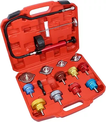 14Pcs Radiator Pump Pressure Leak Tester Detector Coolant System Test Tool Kit • $54.49