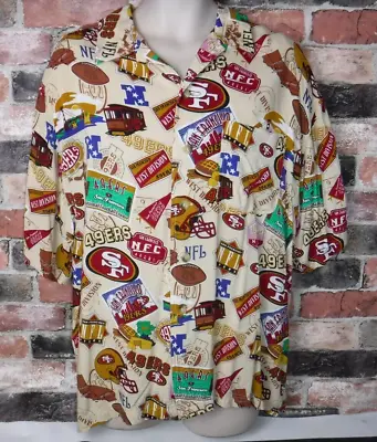 Vintage San Francisco 49ers Nfl Hawaiian Rayon Shirt Size Large L@@k • $24.99