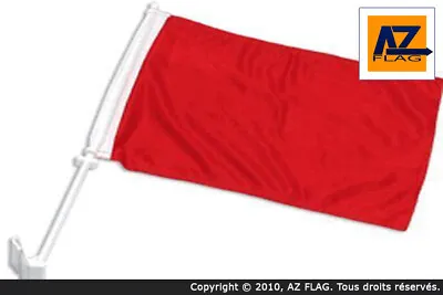 PLAIN RED CAR FLAG 18'' X 12'' - SOLID - COLOR CAR FLAGS 30 X 45cm - BANNER 18x1 • £10.74