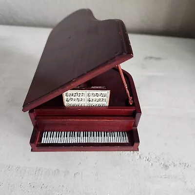 Vintage Dollhouse Miniature Wood Grand Piano Music Box Mahogany Wood  • $24.99