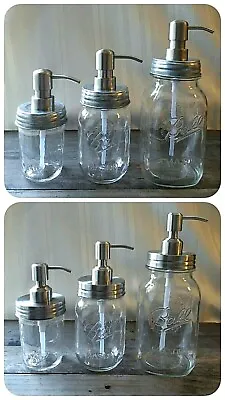 MASON JAR SOAP DISPENSER Quality STAINLESS STEEL PUMP VINTAGE BALL JARS  • $8.97